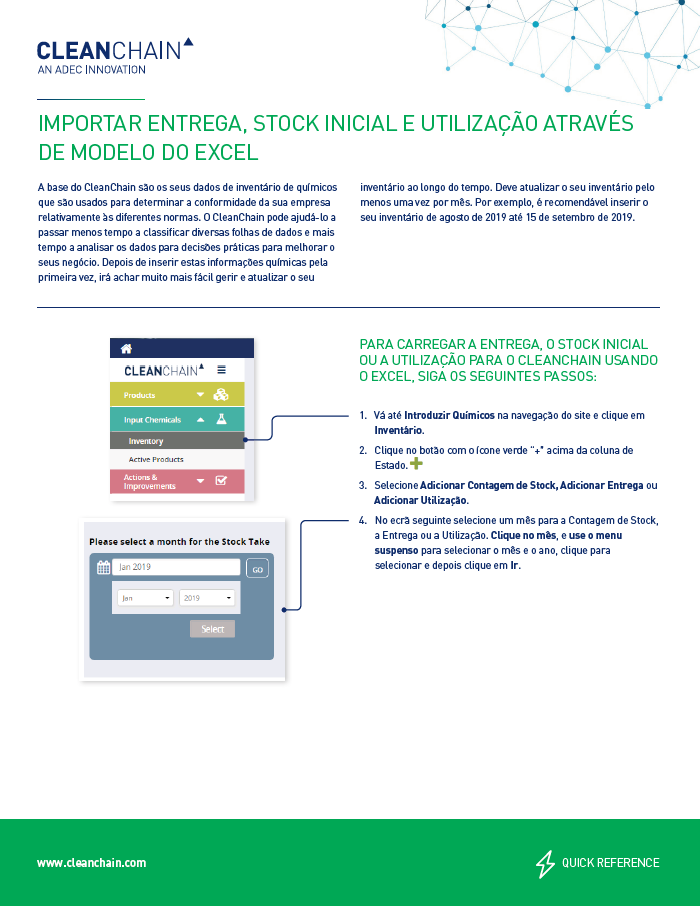 Import Delivery, Stock-take, and Usage by Excel Template (Português)